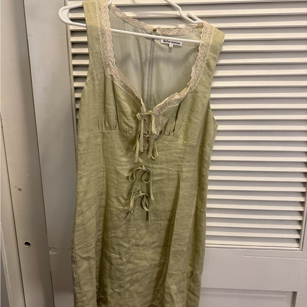 Reformation Light Green with Lace Detail